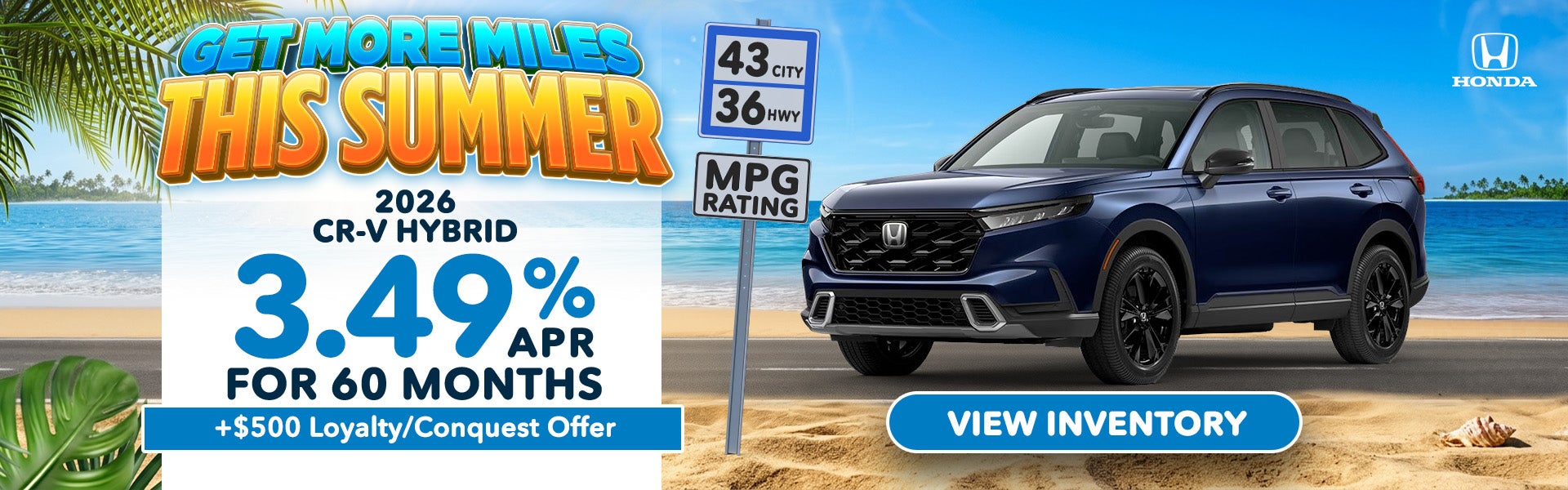 CRV Hybrid 3.49% APR for 60 months