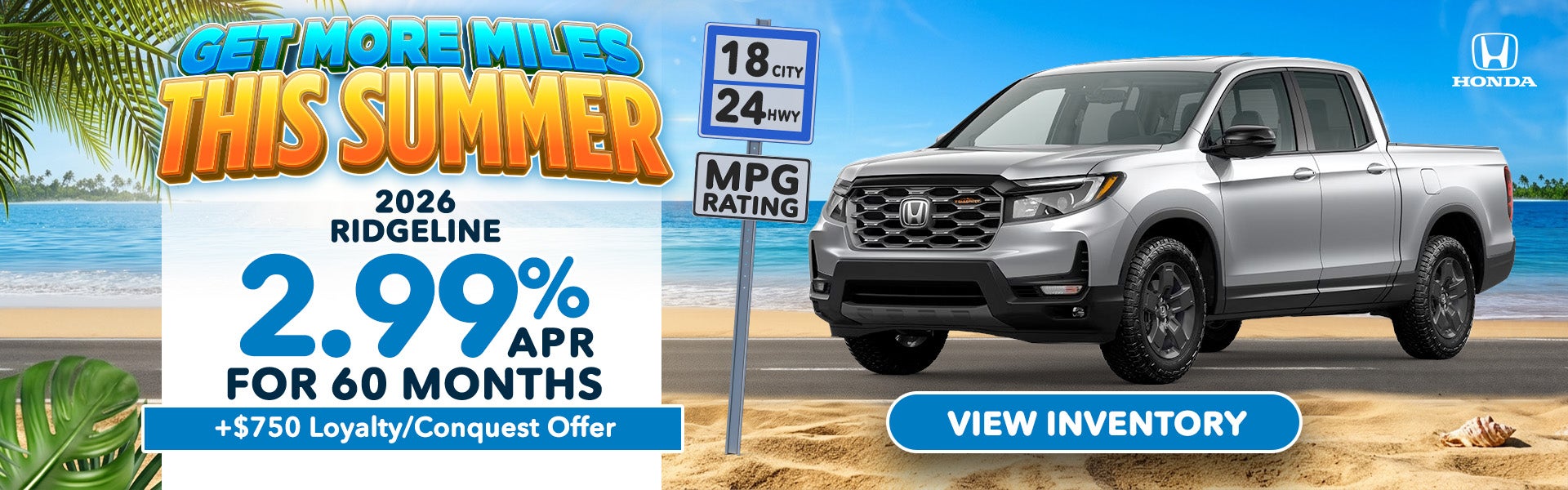 2026 Ridgeline 2.99% APR for 60 month