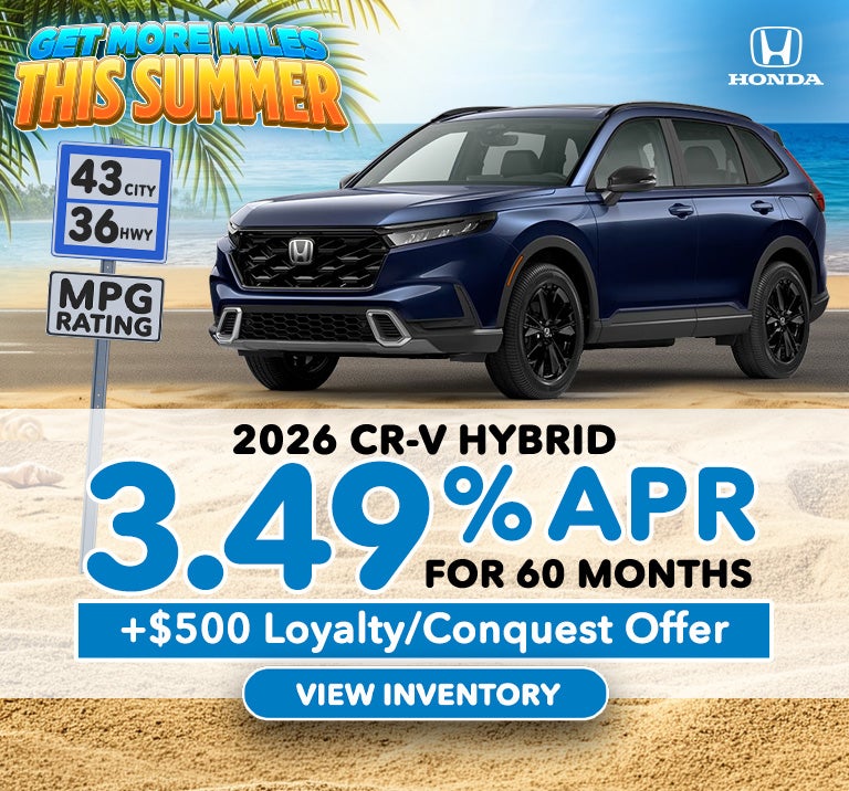 CRV Hybrid 3.49% APR for 60 months