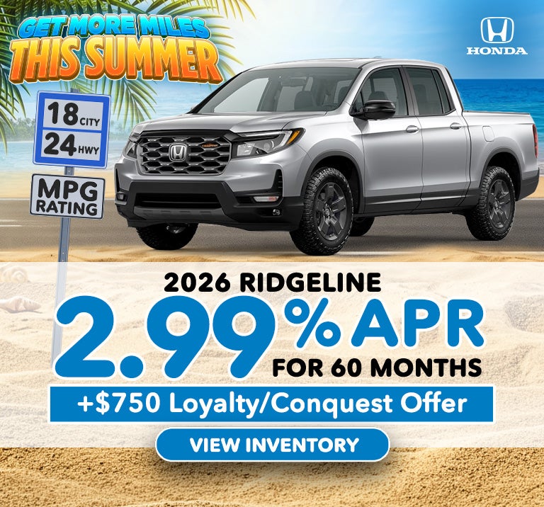 2026 Ridgeline 2.99% APR for 60 months
