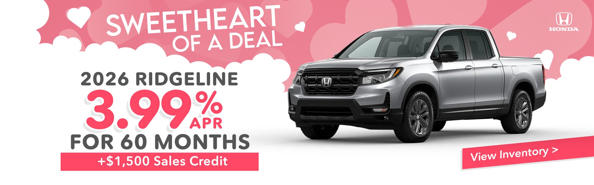 2026 Ridgeline 3.99% APR for 60 months