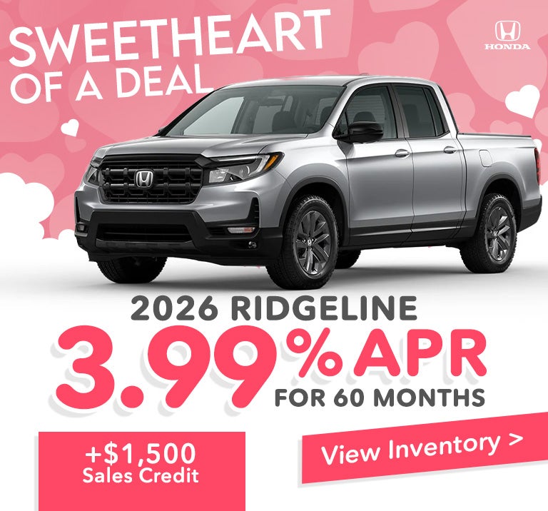 2026 Ridgeline 3.99% APR for 60 months