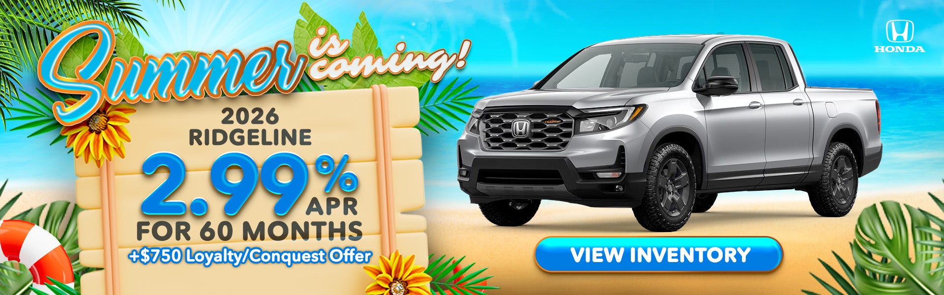 Ridgeline 2.99% apr for 60 months
