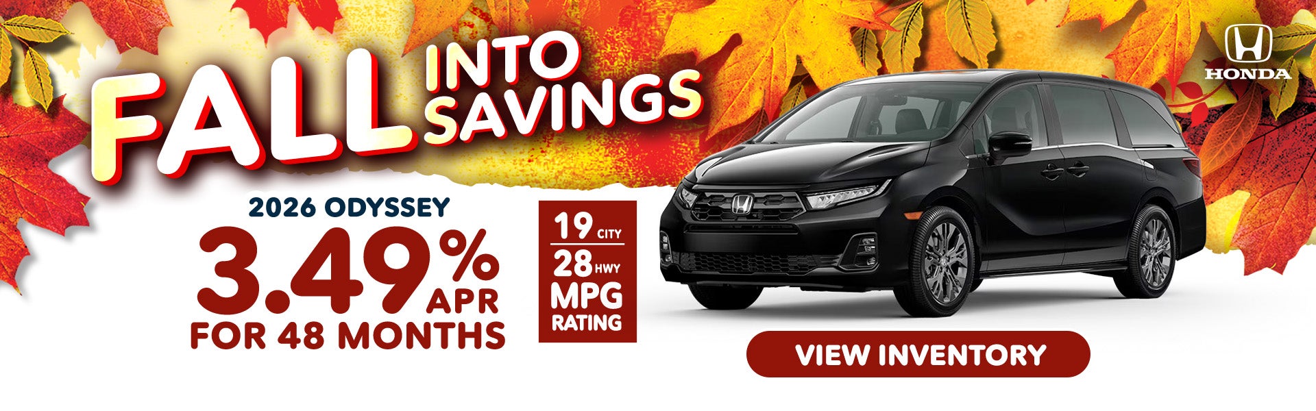 2026 Odyssey 3.49% for 48 months
