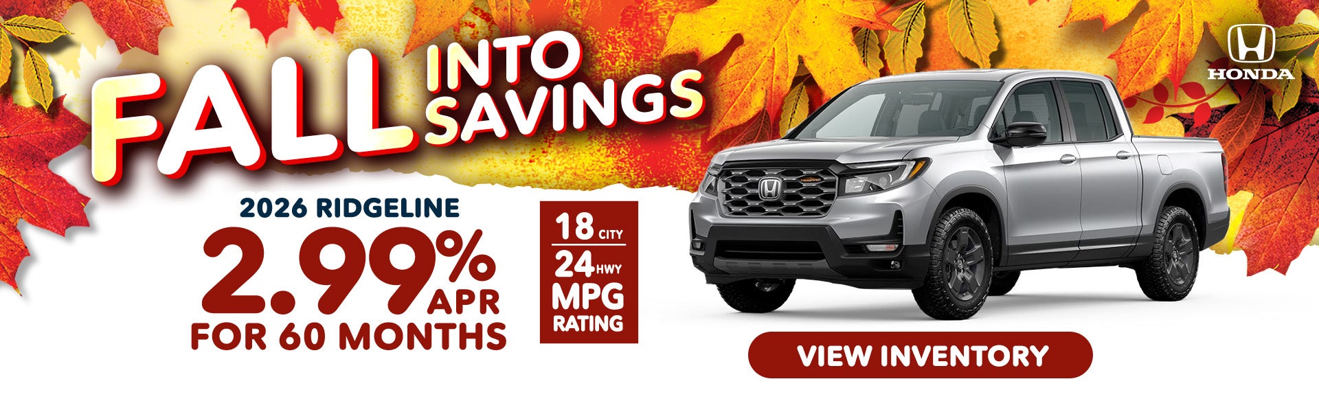 2026 Ridgeline 2.99% APR for 60 month