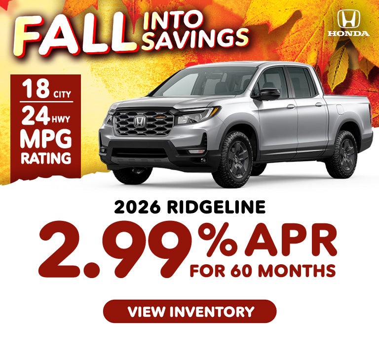 2026 Ridgeline 2.99% APR for 60 months
