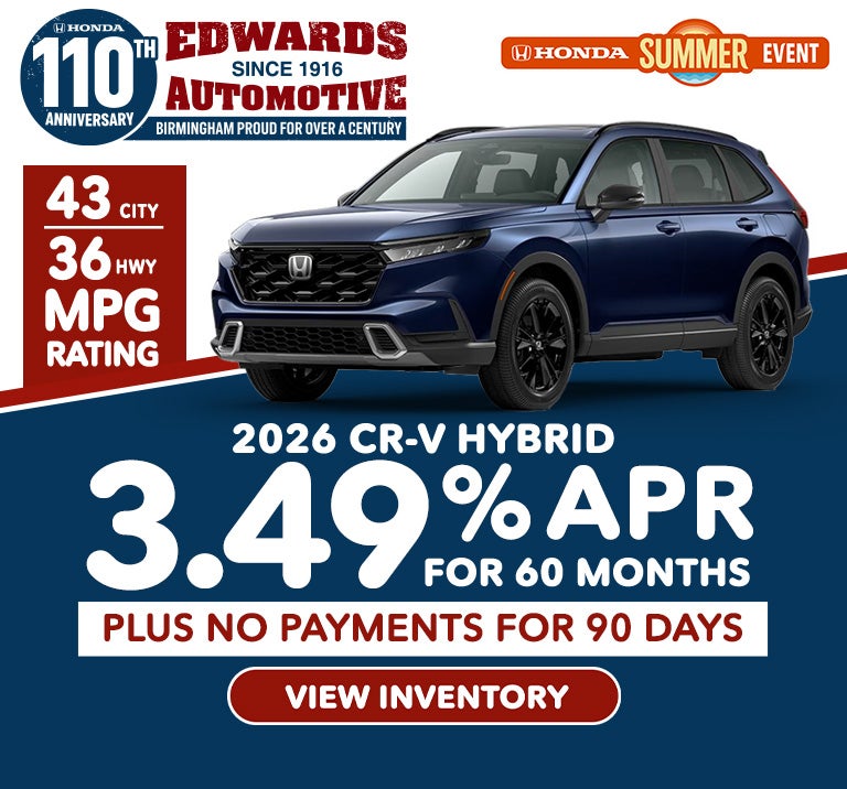 CRV Hybrid 3.49% APR for 60 months