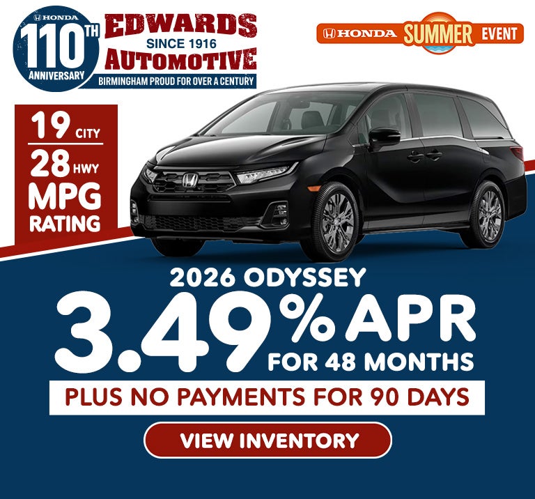 2026 Odyssey 3.49% for 48 months