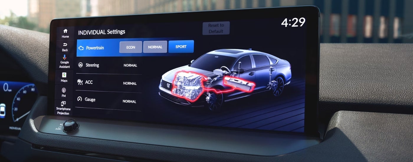 Infotainment screen in a 2025 Honda Accord