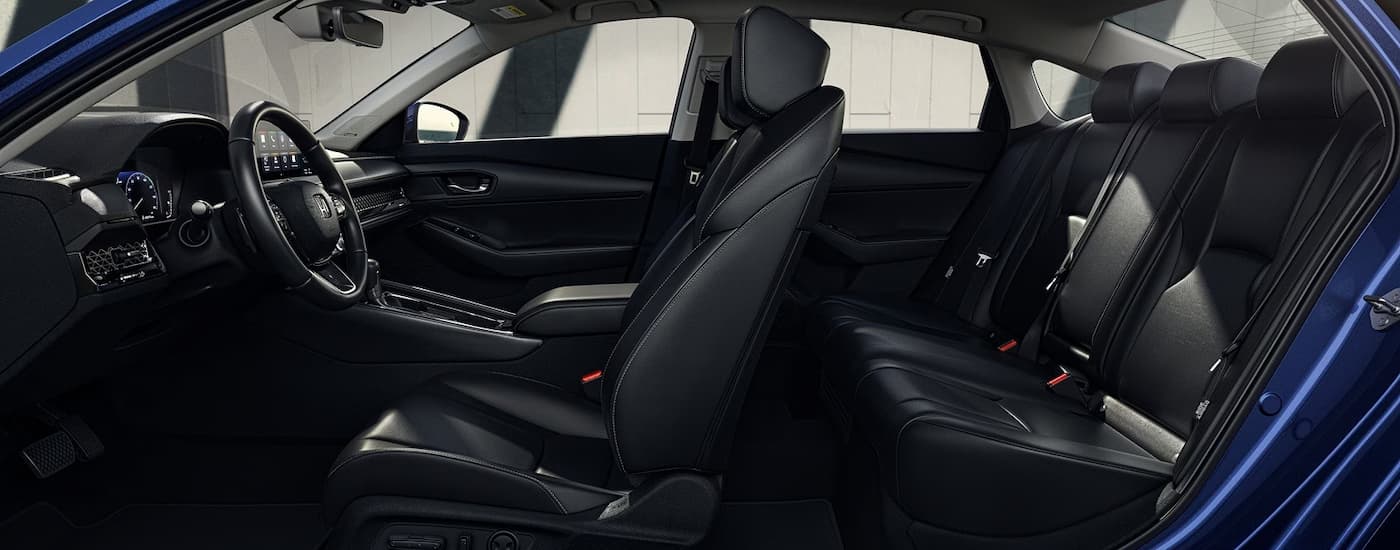 Black leather seating inside a 2026 Honda Accord