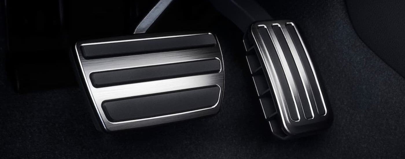 Close-up of foot pedals in a 2026 Honda Civic.