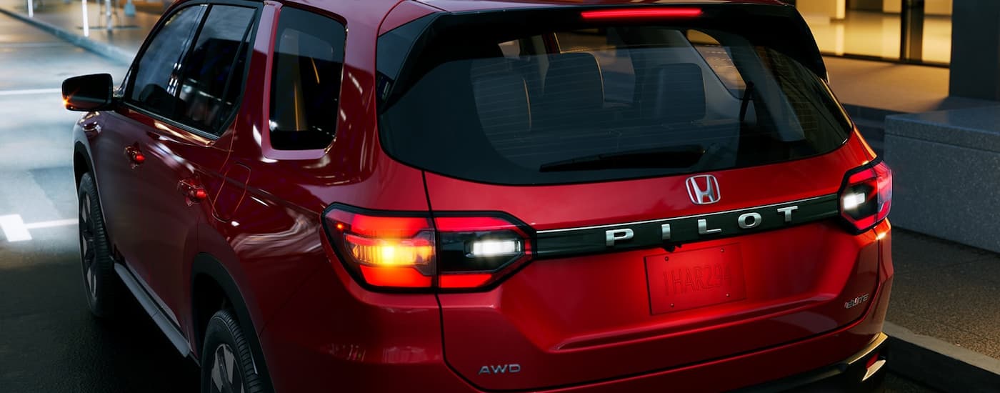 Rear liftgate on a red 2026 Honda Pilot