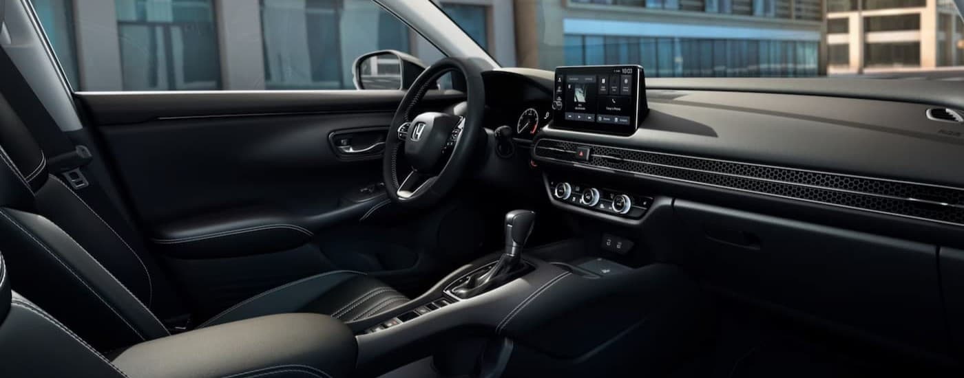 Black interior and dash in a 2026 Honda HR-V.